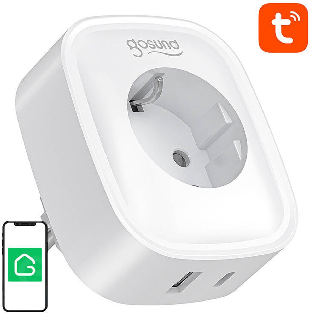 Gosund SP6 16A USB-C 20W Tuya smart WiFi/Bluetooth socket