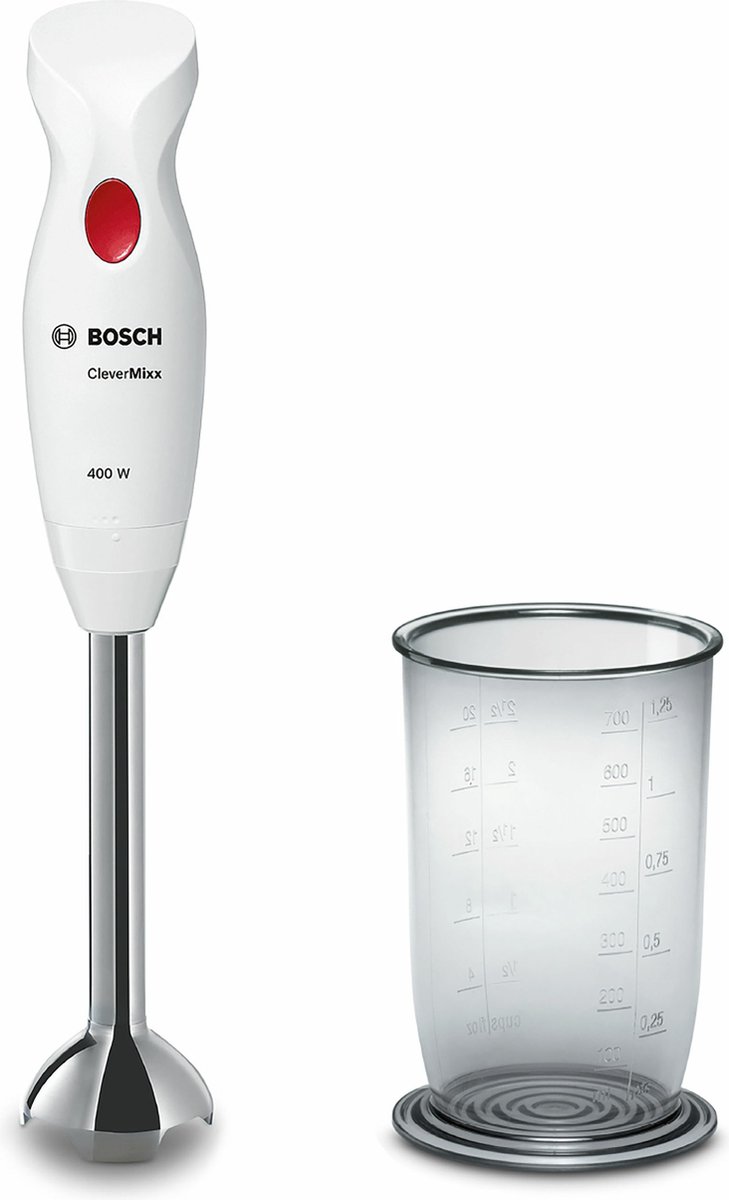 Bosch CleverMixx 400 Watt Metallfuß Mixeur plongeant 400 W acier inoxydable, blanc