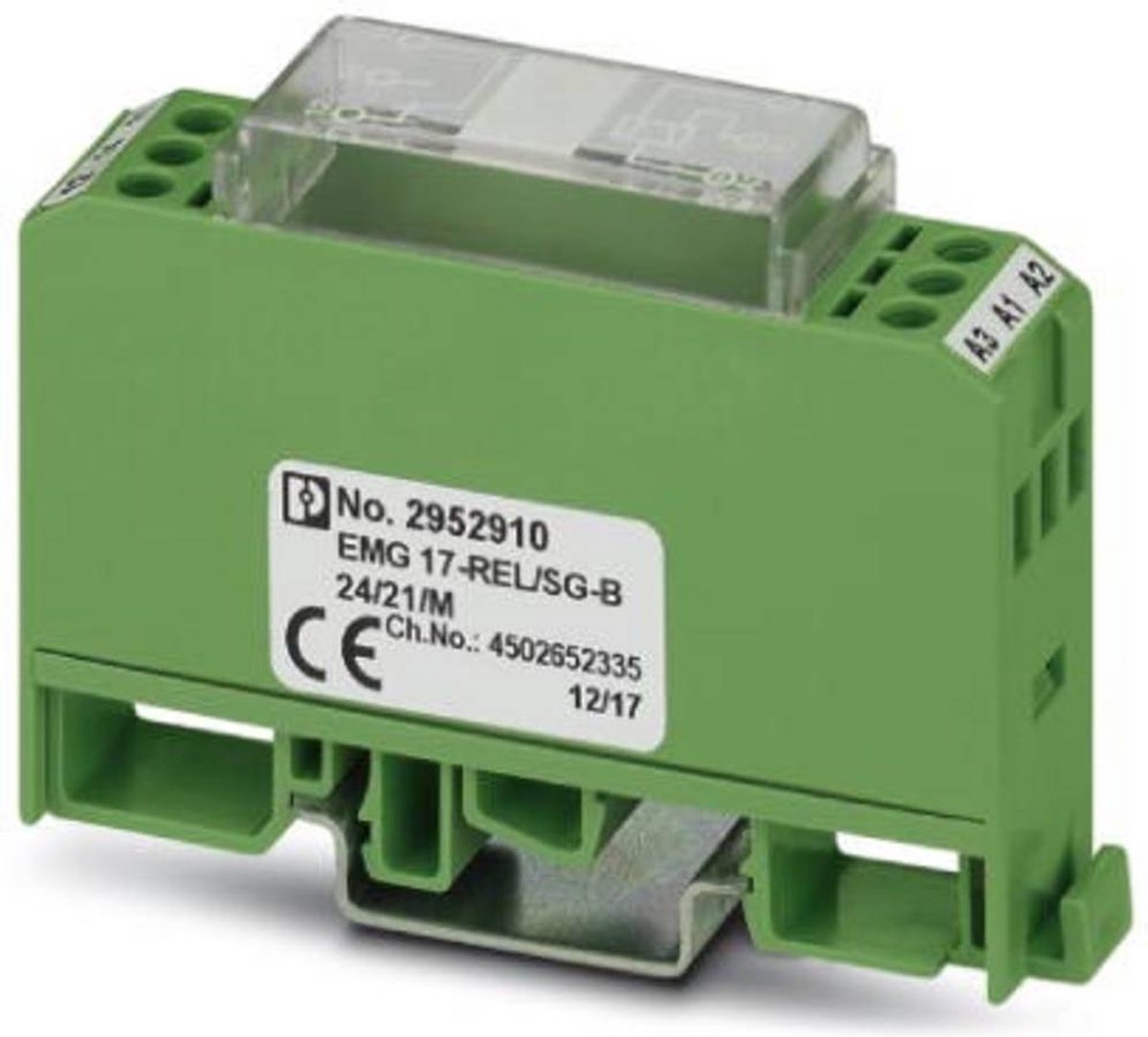 Phoenix Contact EMG 17-REL/SG-B 24/21/M Module relais Tension nominale: 24 V/DC Courant de commutation (max.): 6 A 1 inverseur (RT) Piece 1 pc(s)