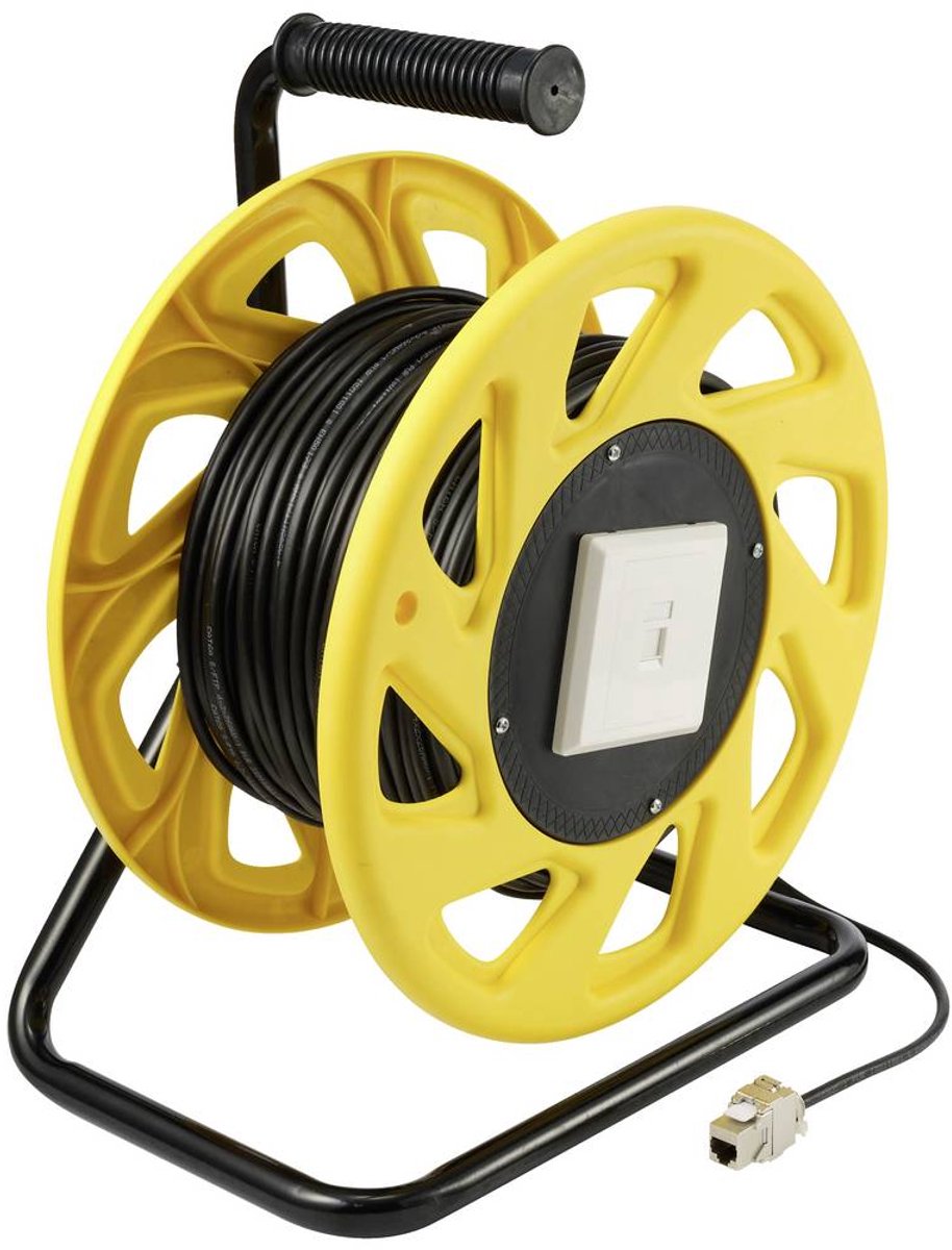 Enrouleur de câble Renkforce RJ45 CAT 6a S/FTP 60 m noir gaine PUR