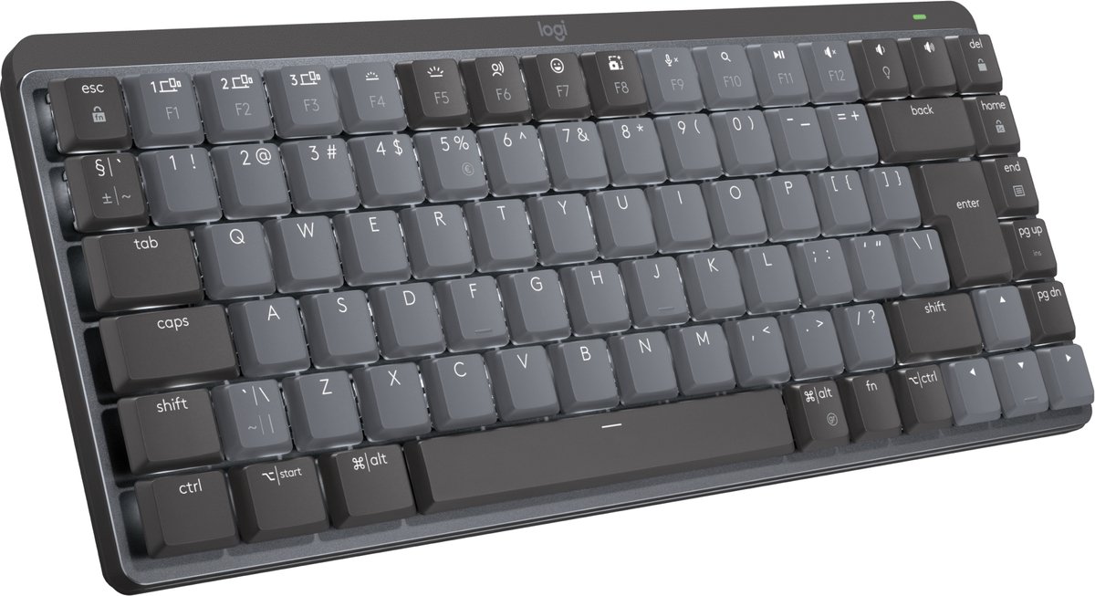 Logitech MX Mechanical Mini Minimalist Wireless Illuminated Performance Keyboard Graphite - Tactile - US International - Tastatur - Amerikansk engelsk - Sort