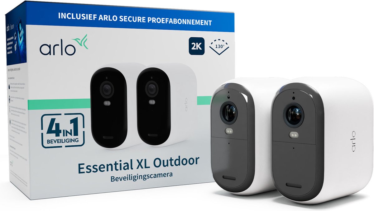 Arlo Essential 2 2K XL udendørskamera 2-pack