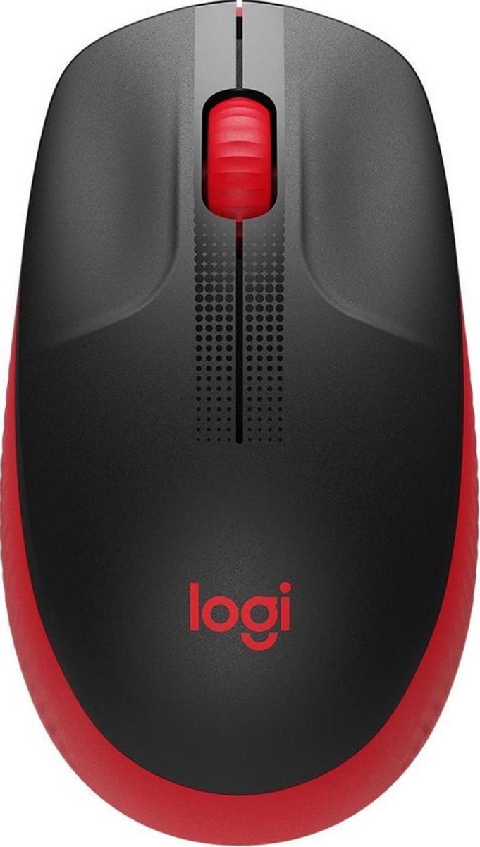 Logitech M190 Full-size Wireless Optical PC Mouse - Red - Mus - Optisk - 3 knapper - Rød