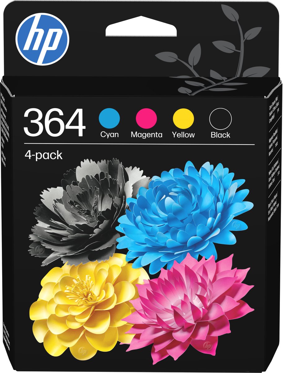 HP 364 Encre dorigine pack bundle noir, cyan, magenta, jaune N9J73AE Encre