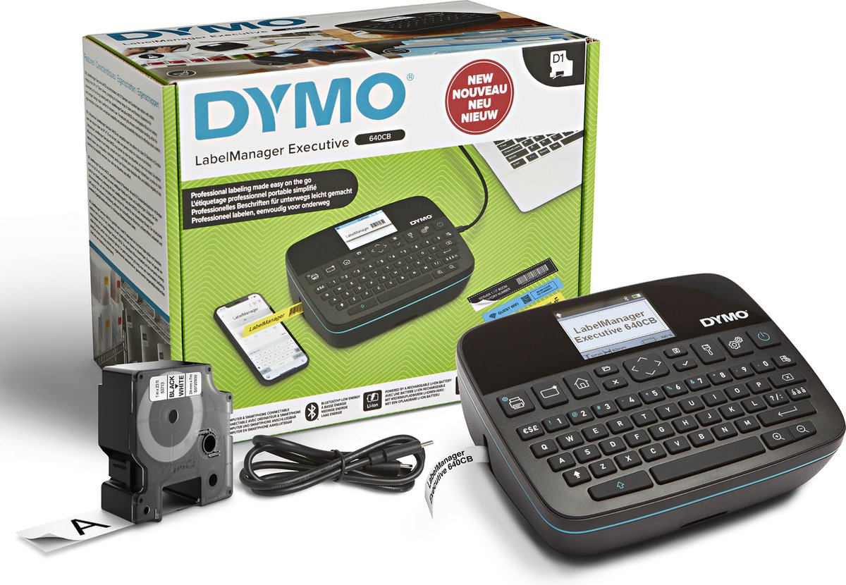 DYMO LabelManager 640 CB Imprimante détiquettes adapté pour rubans: D1 6 mm, 9 mm, 12 mm, 19 mm, 24 mm