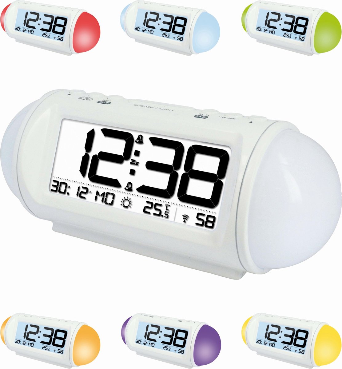 Réveil radiopiloté(e) Techno Line WT 499 blanc