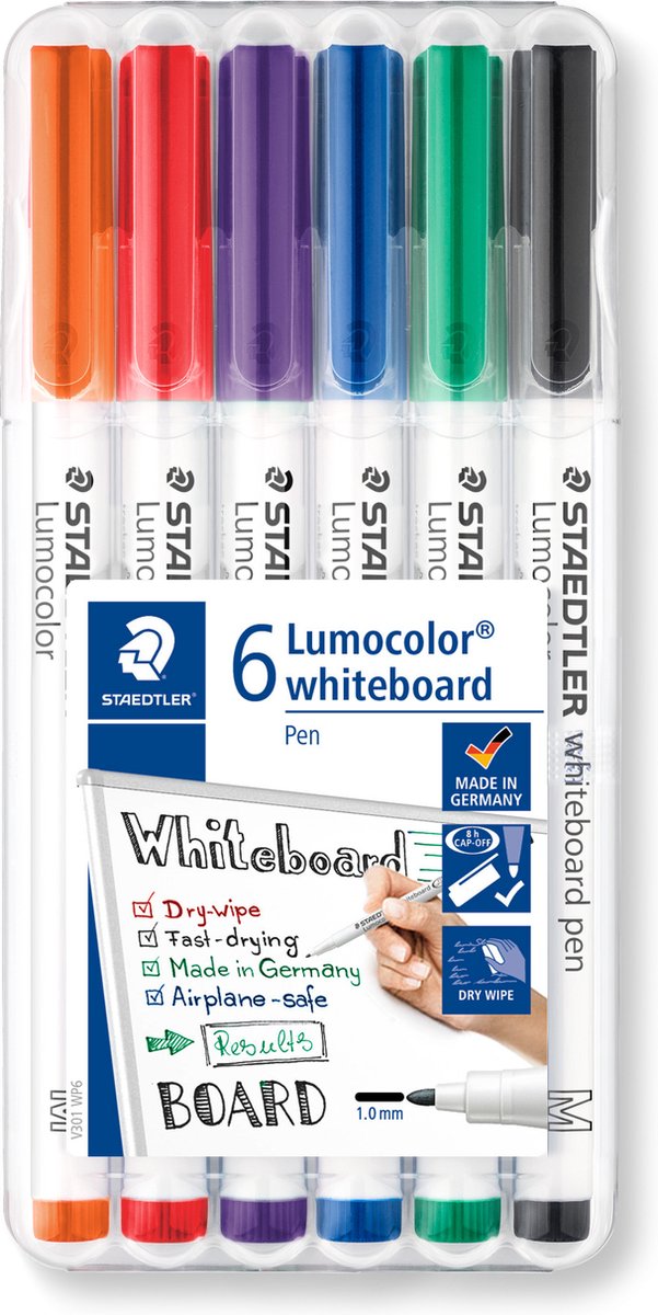 Staedtler Lumocolor WB-marker 1,0mm 6 ass./boks