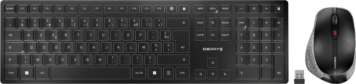 Cherry DW 9500 SLIM - Tastatur & Mus sæt - Fransk - Grå