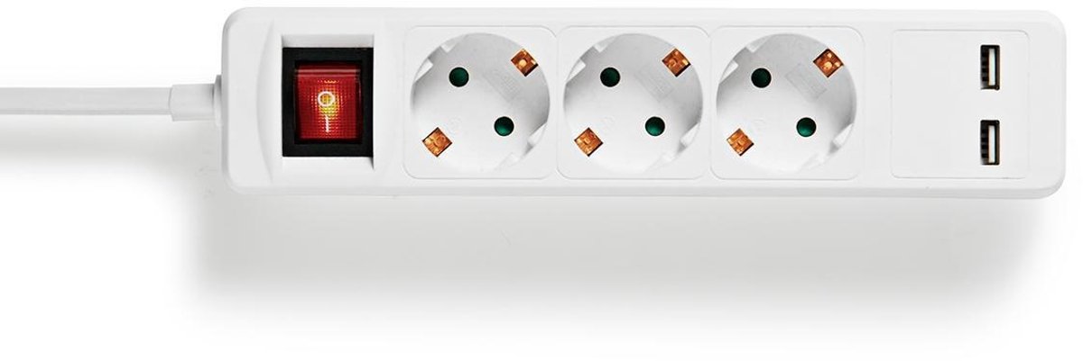 Nedis EXSO315UFSWT - power strip - 3680 Watt