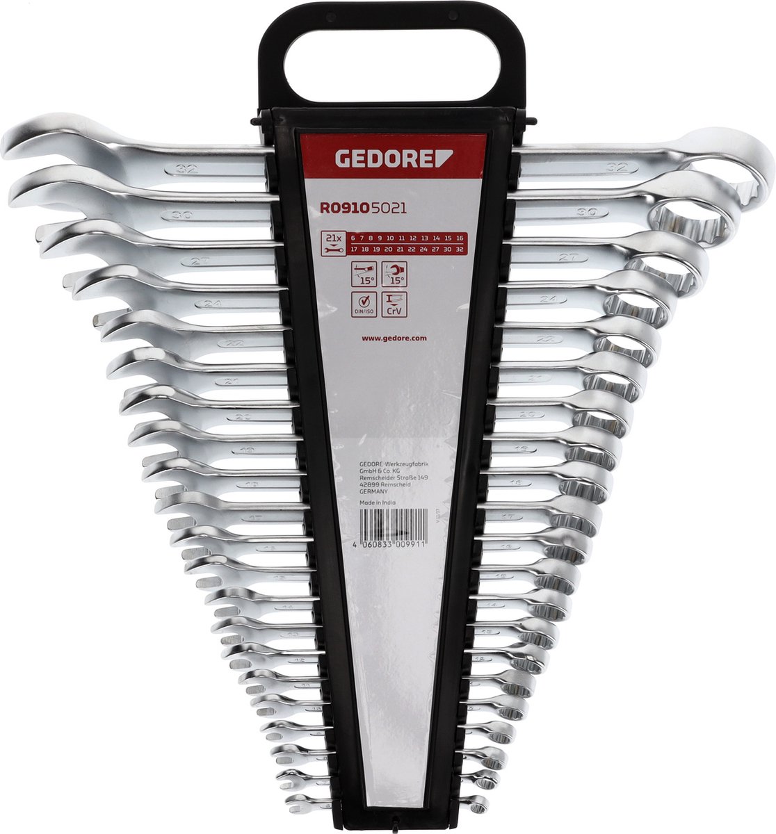 Gedore RED 3300991 R09105021 Jeu de clés mixtes 21 pièces Ouverture de clé (métrique) 07 - 29 mm