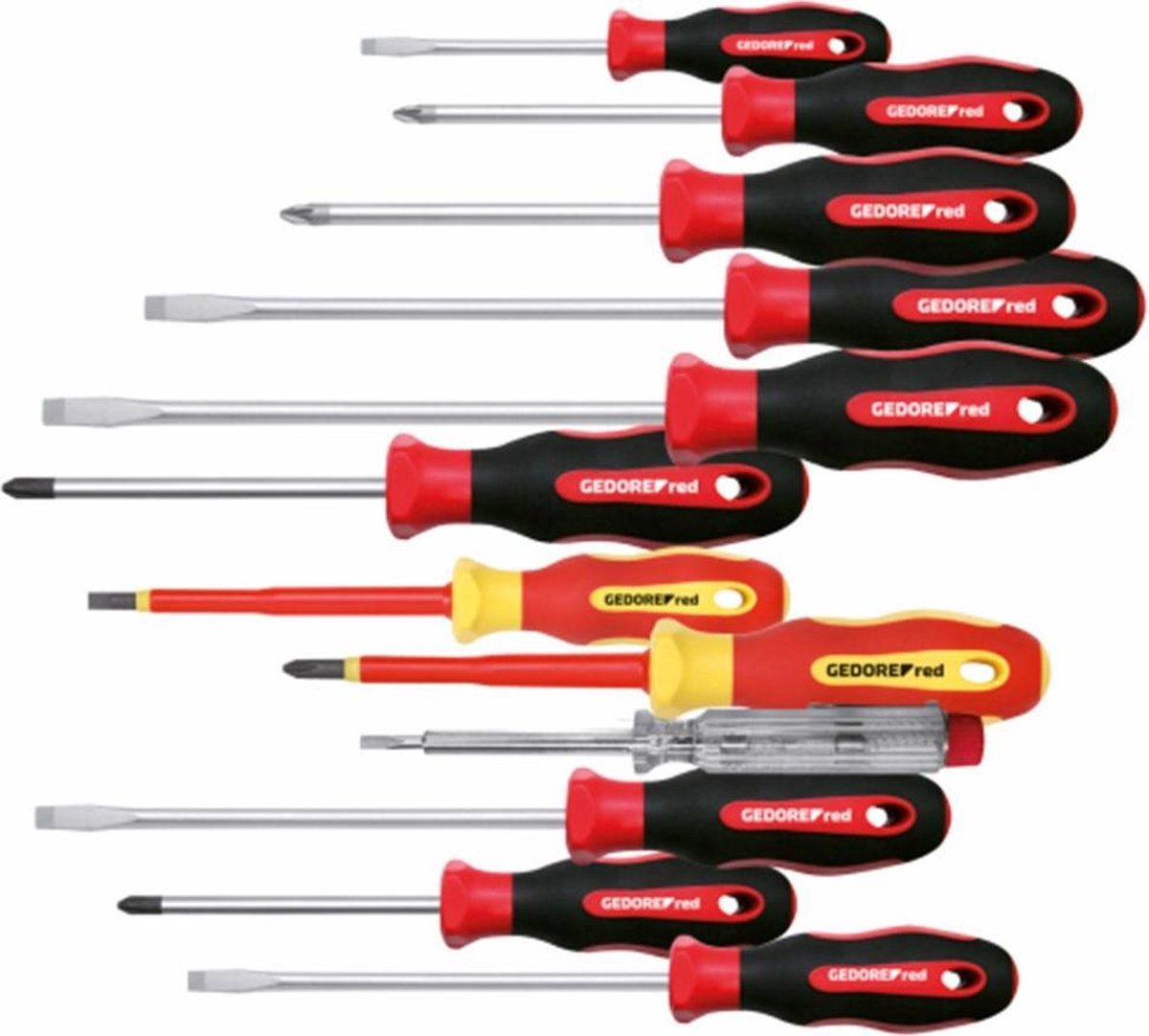 Gedore RED R38002012 Jeu de tournevis 12 pièces cruciforme Phillips