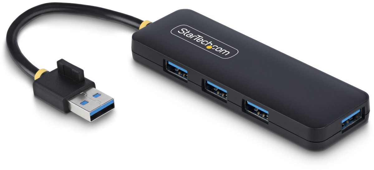 StarTech.com 4-Port USB-A Hub 5Gbps Bus Powered Small Travel Mini Hub - hub - 4 ports USB hub - USB 3.2 - 4 ports - Sort