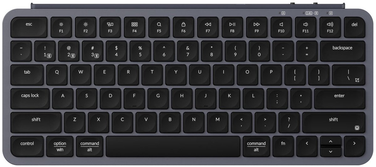 Keychron B1 Pro Ultra-Slim Wireless Keyboard Tri-Mode - Space Grey - Tastatur - Nordisk - Grå
