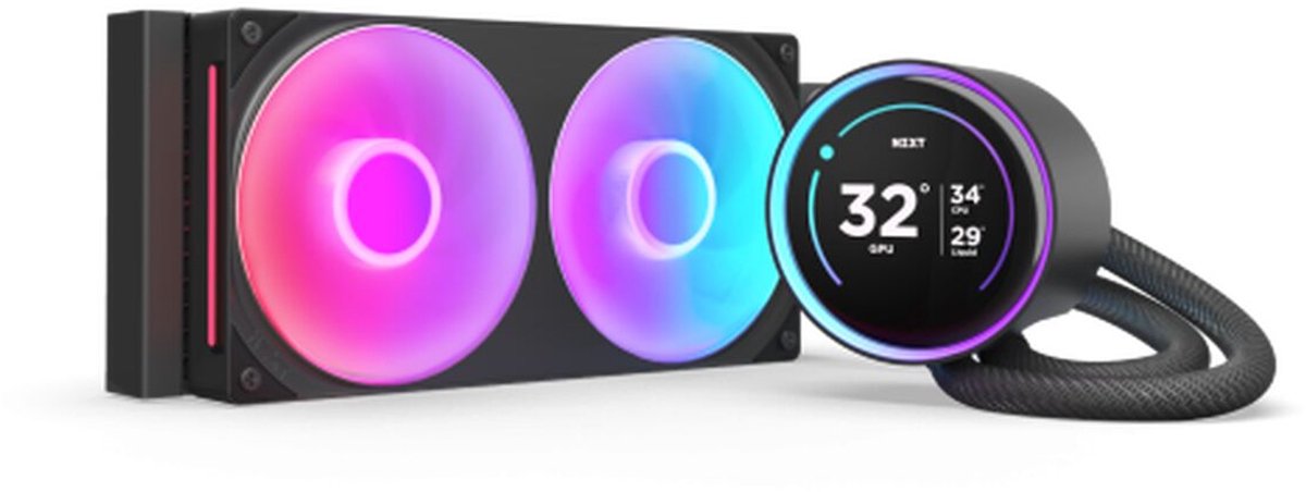 NZXT Kraken Elite RGB V2 240 (2024) - Sort med RGB lys - CPU Vandkøling - Max 30 dBA