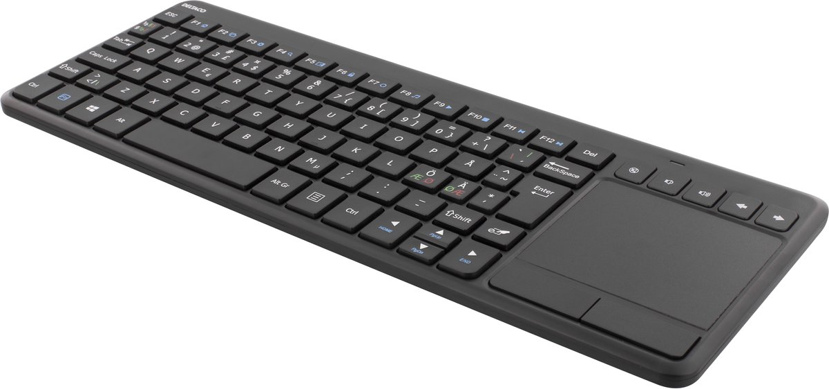 Deltaco Wireless mini Keyboard with Touchpad Nordic Black - Tastatur - Nordisk - Sort