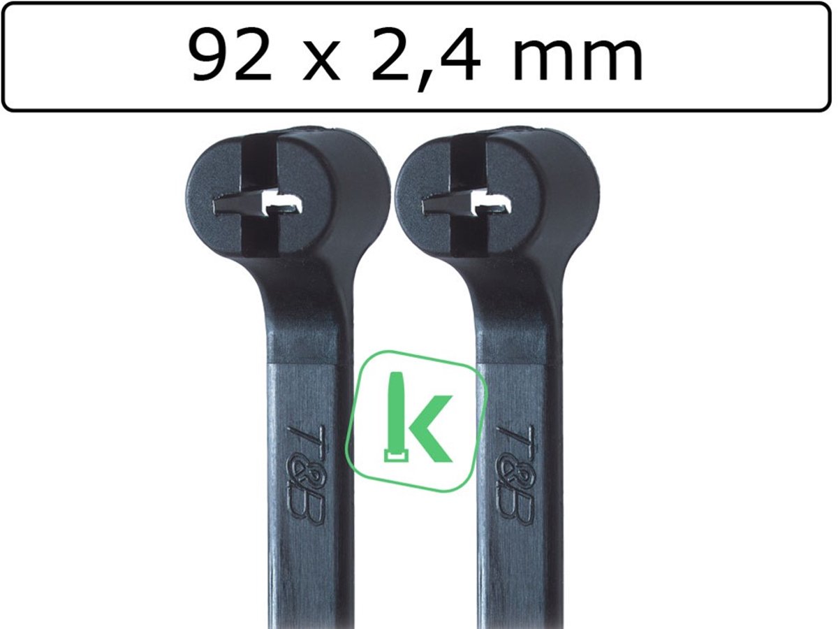 ABB TYB23MX TYB23MX Serre-câble 92 mm 2.40 mm noir 1000 pc(s)
