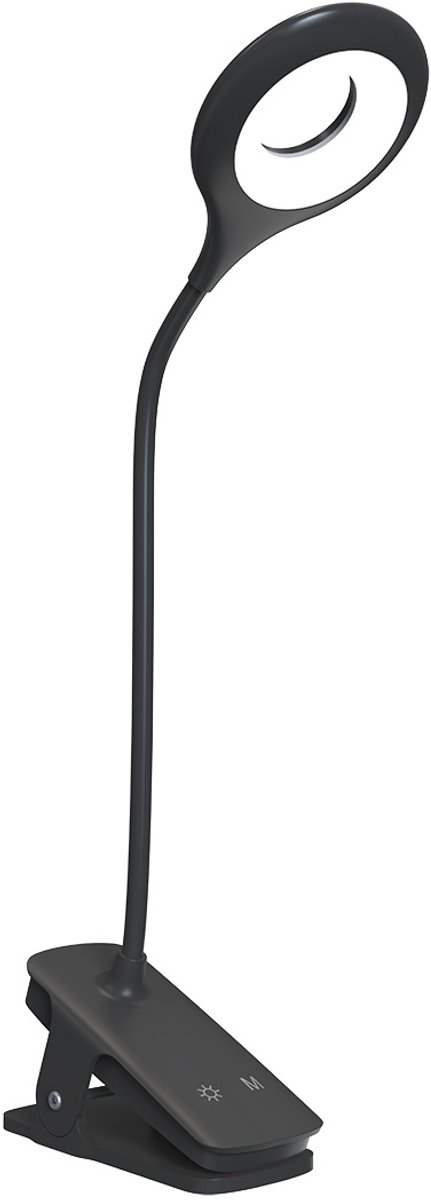 Wozinsky Wireless LED Reading Lamp with Clip + USB-C Cable - Black