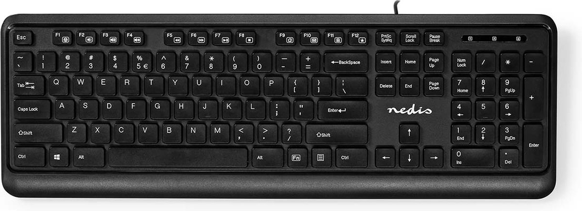 Nedis - keyboard - QWERTY - US International - black - Tastatur - Universal - Sort