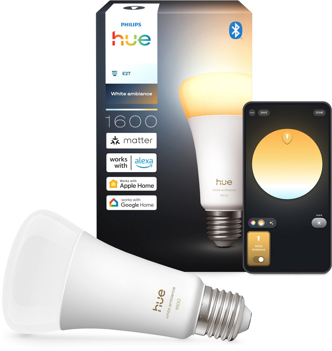 Philips Hue A67 - E27 pære - 1600 - 1-pak