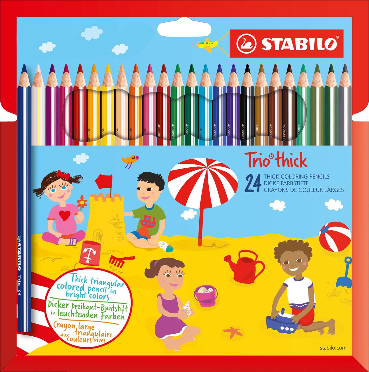 STABILO Trio Thick - Thick Triangular Colored Pencil - Set 24 pcs.