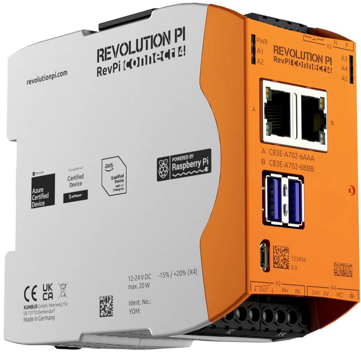 Revolution Pi by Kunbus RevolutionPi Connect 4 PR100376 API - Module dextension