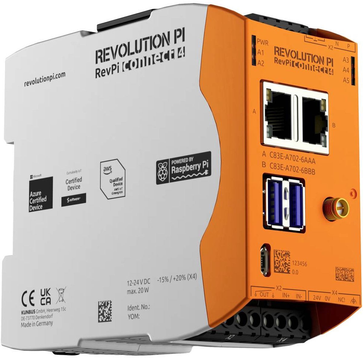 Revolution Pi by Kunbus RevolutionPi Connect 4 PR100379 API - Module dextension