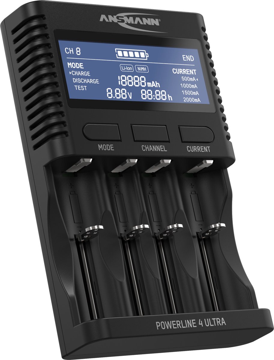Chargeur de piles rondes NiCd, NiMH, Li-ion Ansmann Powerline 4 Ultra