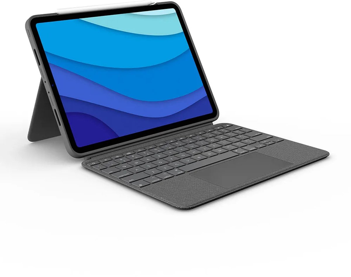Logitech Combo Touch tablet with keyboard for iPad Pro 11'' (1/2/3/4th. gen.) - Tastatur & Folio sæt - Nordisk - Grå