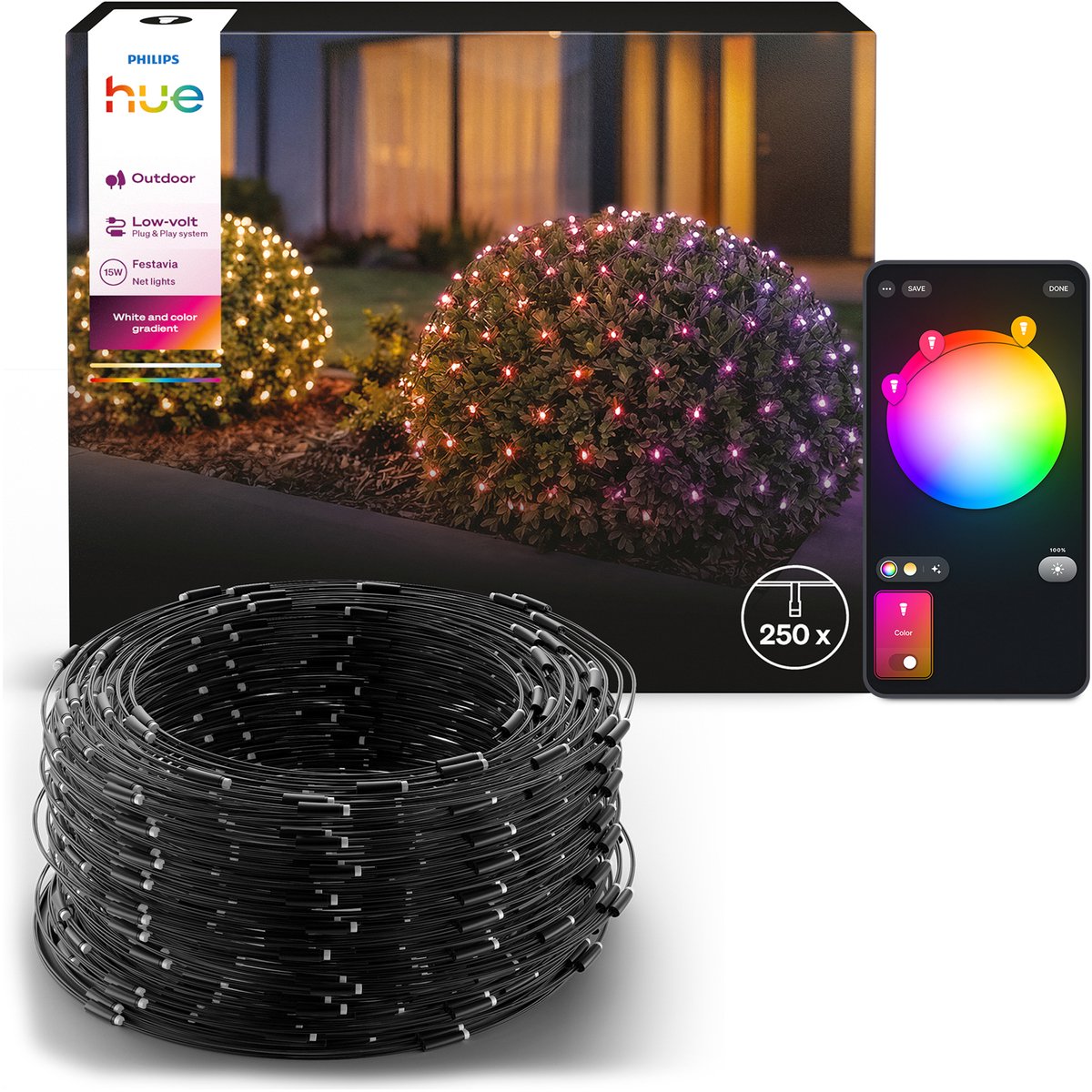 Philips Hue Festavia lysnet, 250 LED'er