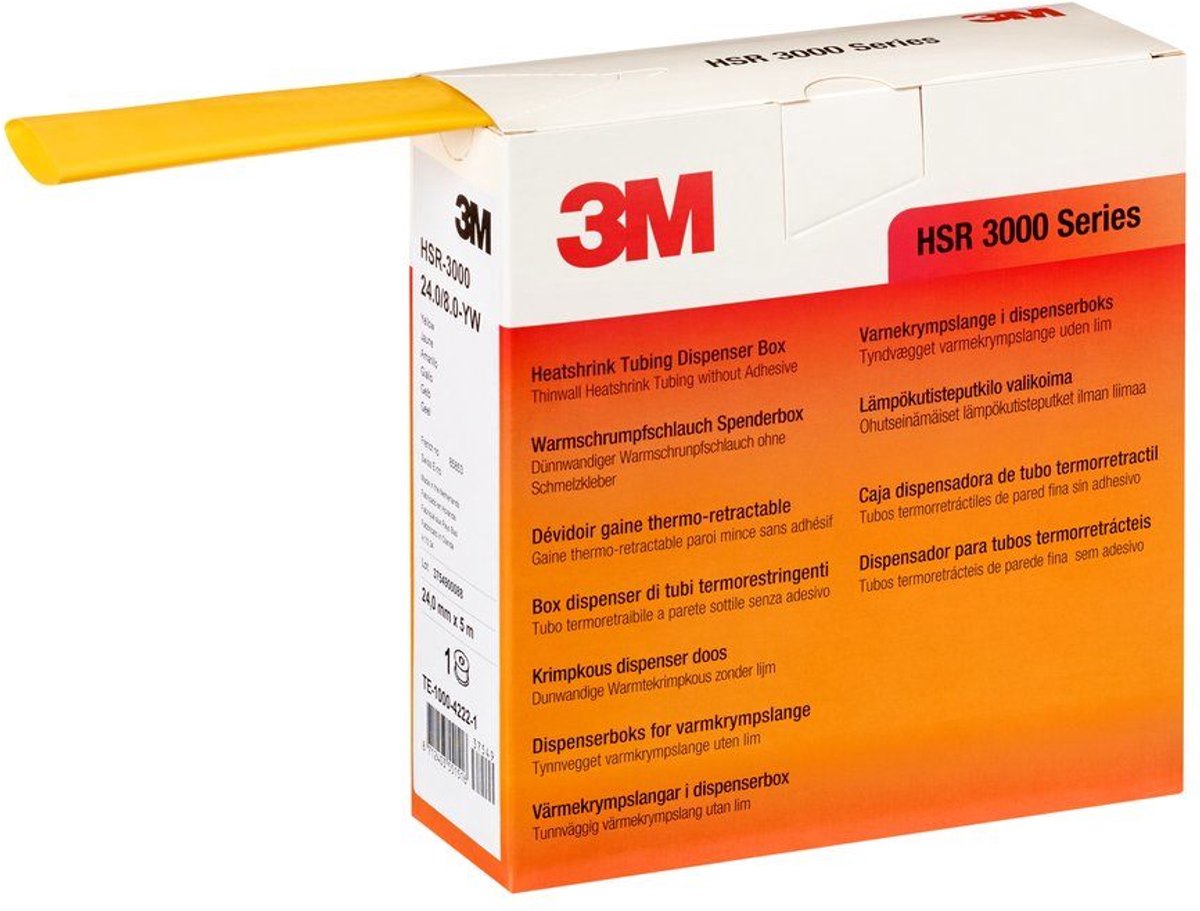 3M 7000099151 Gaine thermorétractable jaune 18 mm 6 mm Taux de retreint:3:1 15 m