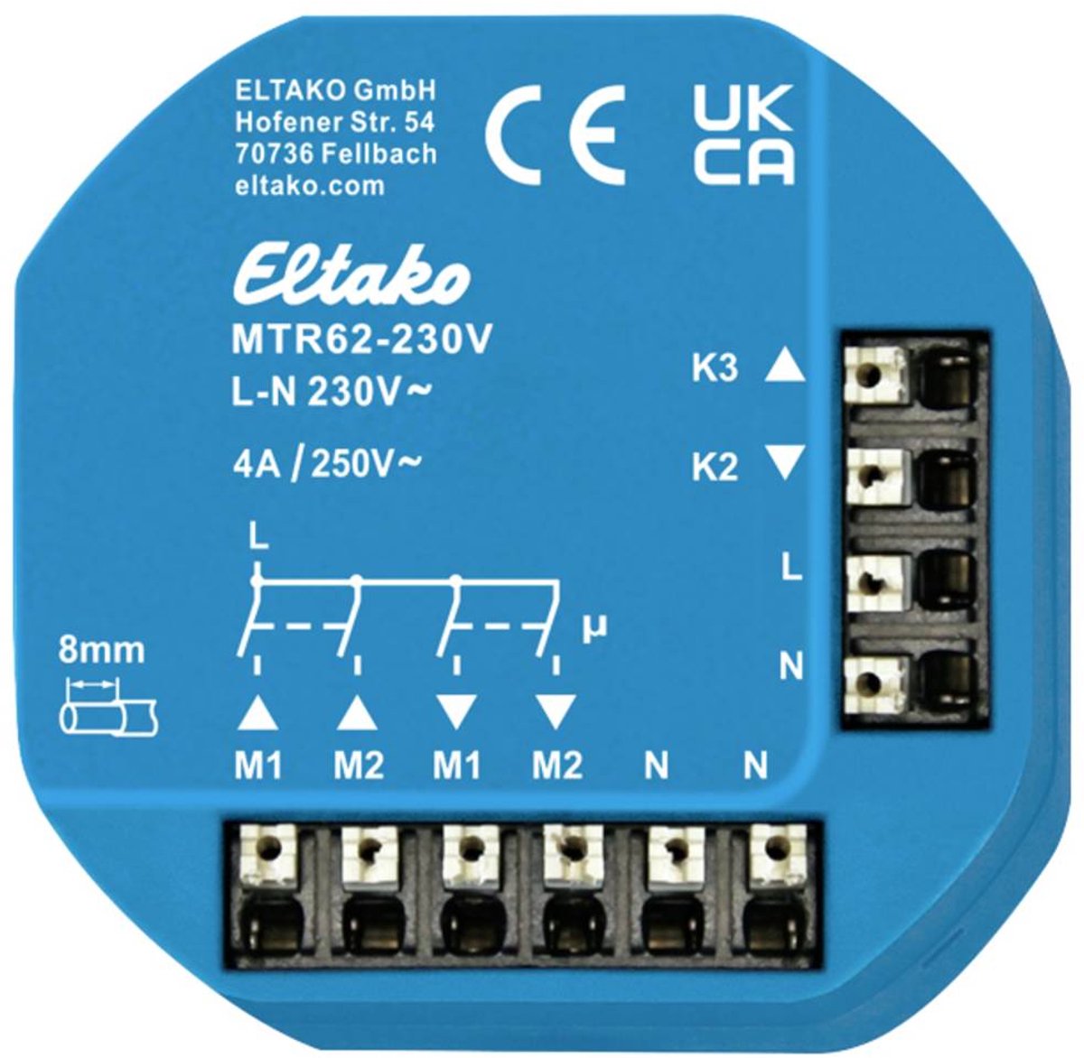Eltako MTR62-230V Relais de séparation Tension nominale: 230 V Courant de commutation (max.): 4 A 4 NO (T) Piece 1 pc(s)