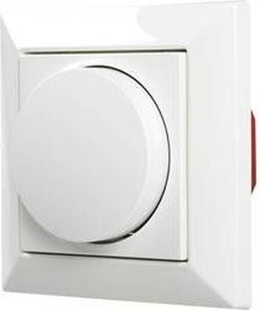 Ehmann 5591x0100 Variateur rotatif Adapté pour ampoule: Lampe LED, Lampe halogène, Ampoule électrique blanc (RAL 9016)