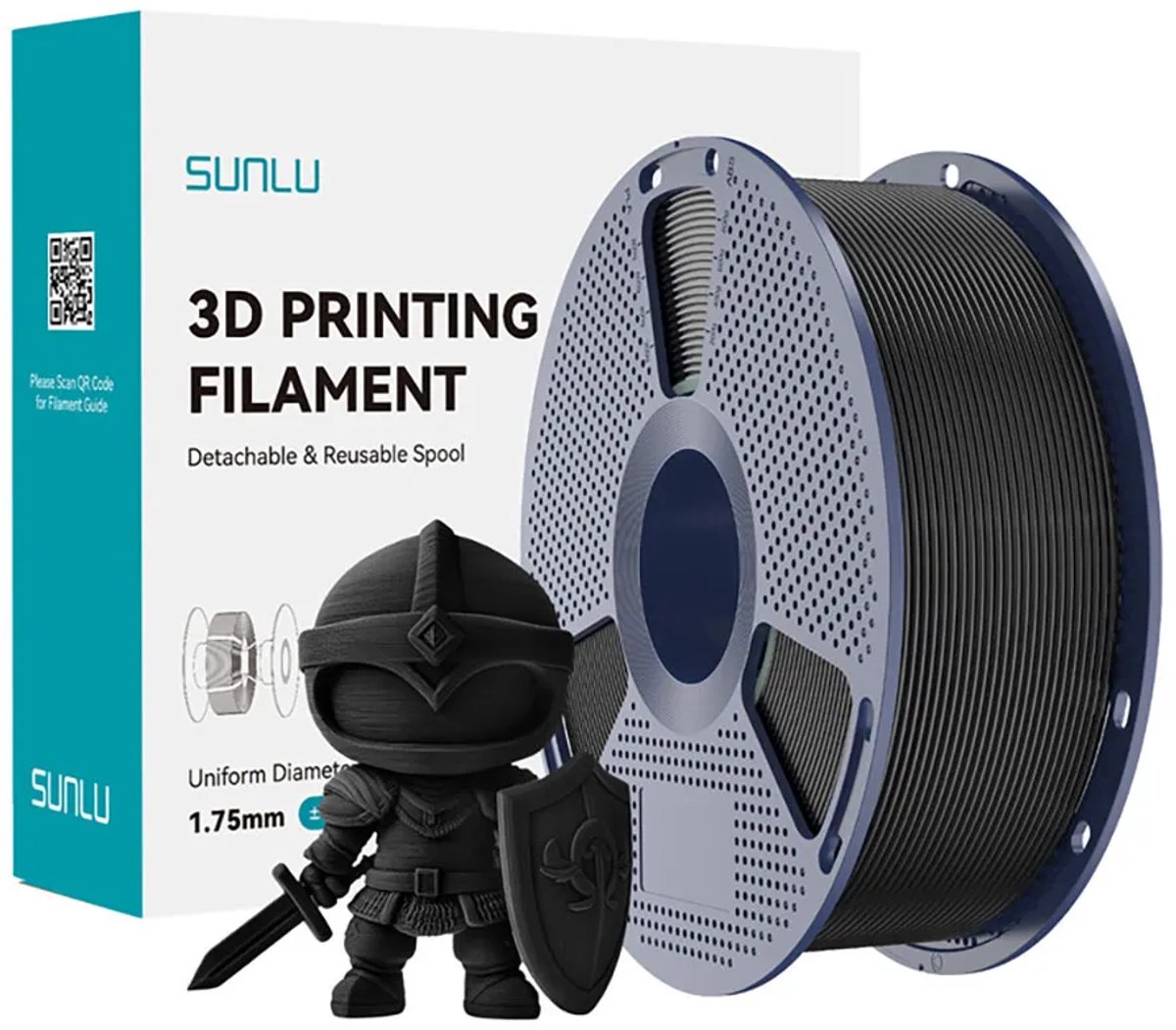 Sunlu PLA+ Filament - Black