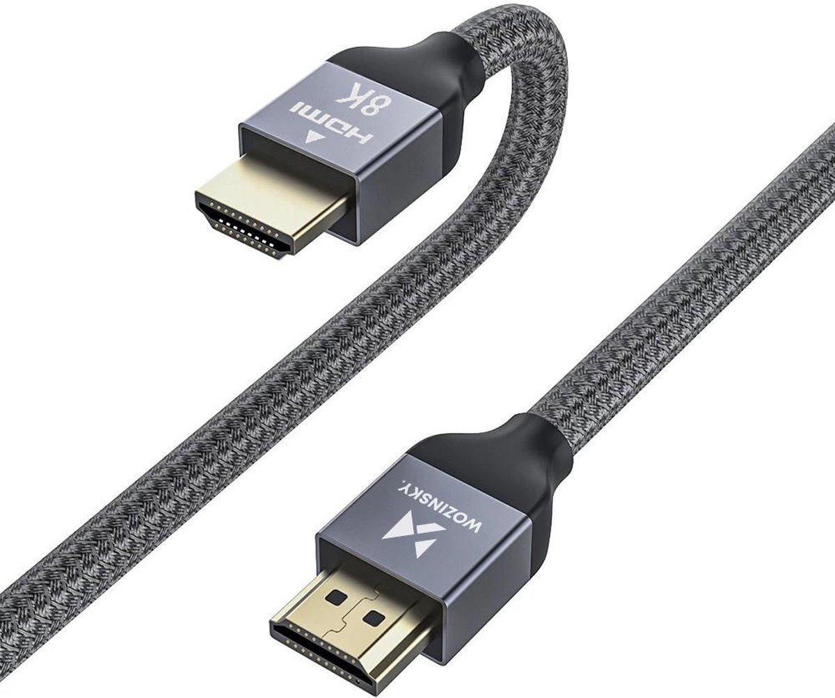 Wozinsky HDMI 2.1 Cable 8K 60 Hz 48 Gbps / 4K 120 Hz / 2K 144 Hz 3 m Silver (WHDMI-30)