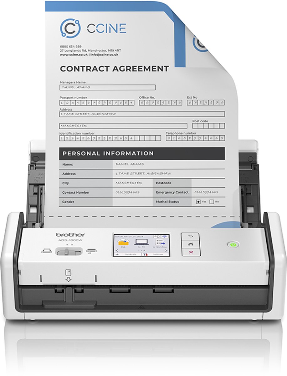 Brother ADS-1800W - document scanner - portable - Wi-Fi(n) USB 2.0 (Host) USB-C 3.2 Gen 1