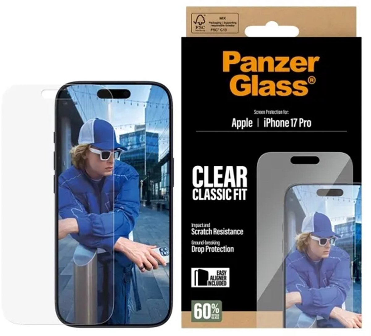 PanzerGlass Screen Protector iPhone 17 Pro | Classic Fit w. EasyAligner