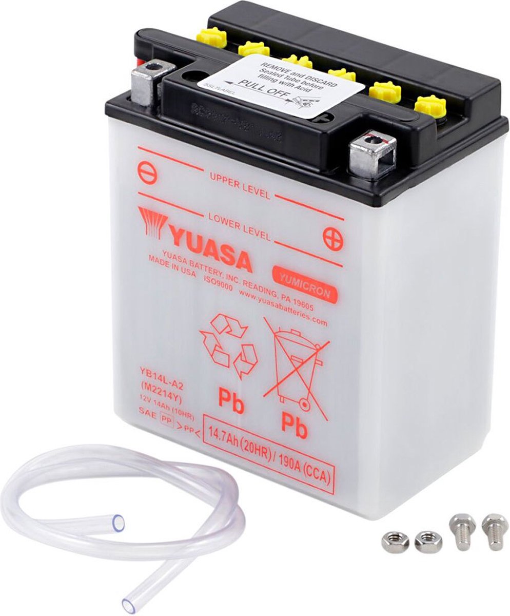 Yuasa YB14L-A2 Batterie de moto 12 V 14 Ah Type de pôle: Borne à vis type 8