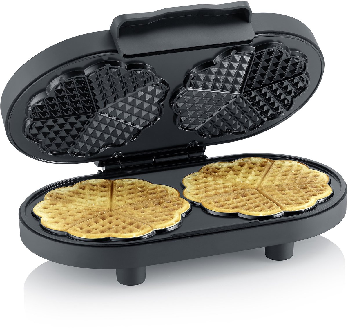 Severin WA 2118 Gaufrier voyant lumineux, rabattable noir