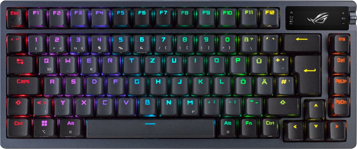 ASUS ROG Azoth 75% Wireless DIY Custom RGB - Gaming Tastatur - Uden Numpad - Nordisk - Sort