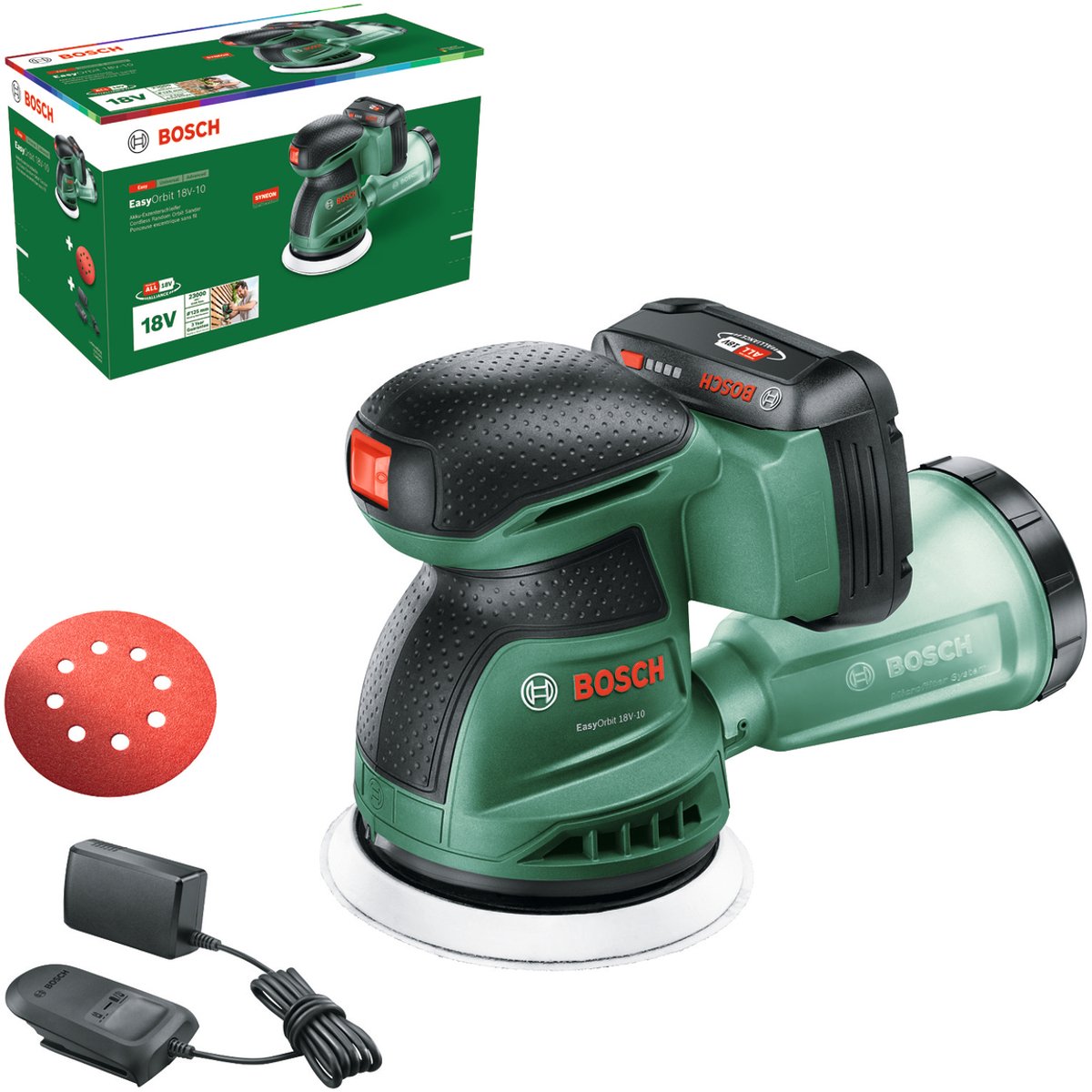 Bosch Home and Garden EasyOrbit 18V-10 06033E4002 Ponceuse excentrique sans fil + batterie 18 V