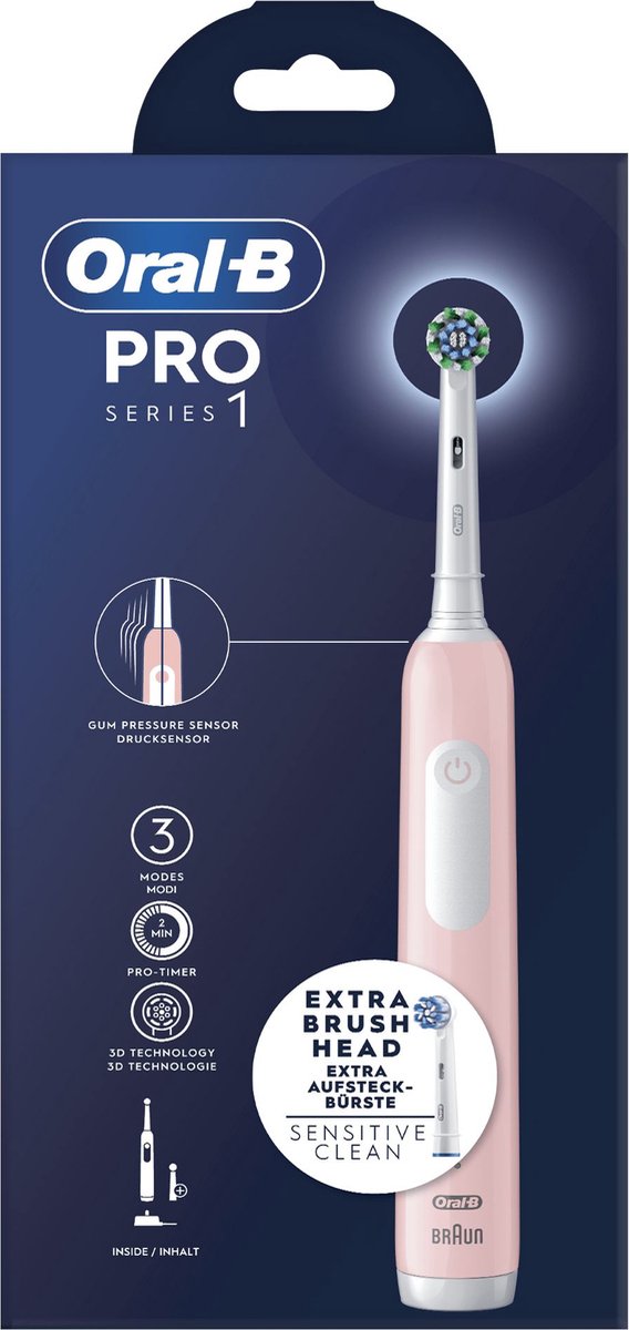 Oral-B Eltandbørste Pro1 Pink + Extra Brush Head