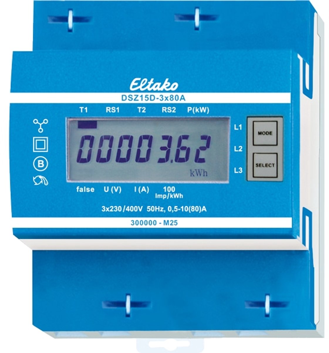 Eltako DSZ15D-3x80A MID 28380015 Compteur dénergie triphasé numérique 80 A conformité MID: oui 1 pc(s)