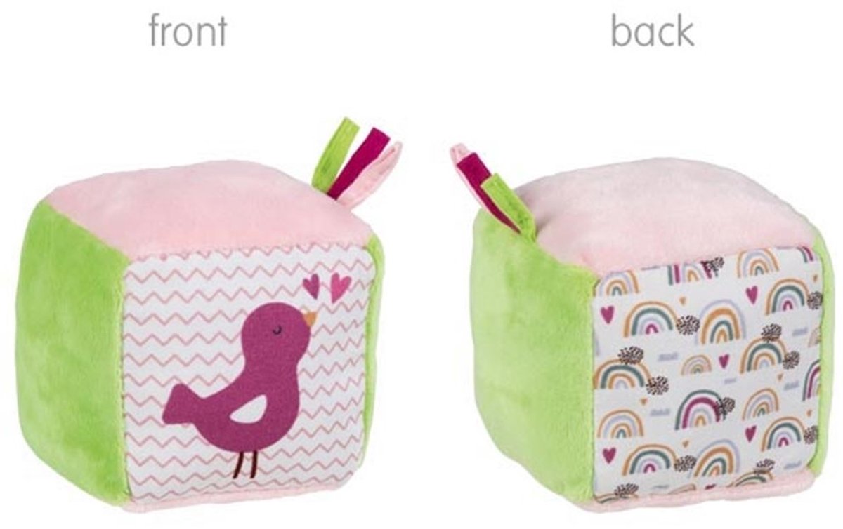 Goki Soft Cube with Crinkle Foil and Bell Bird