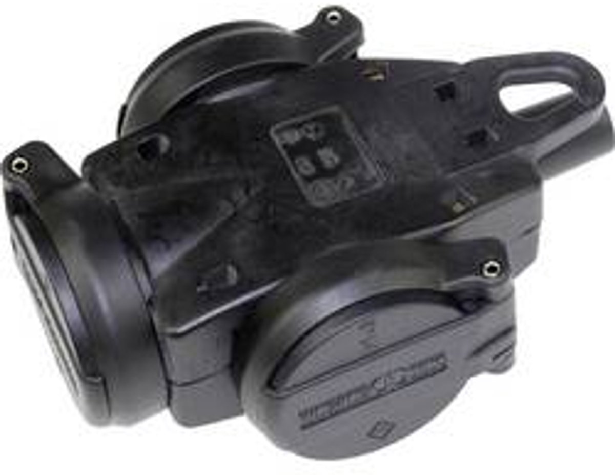 AS Schwabe 60455 Adaptateur triple Tout caoutchouc 230 V noir IP44