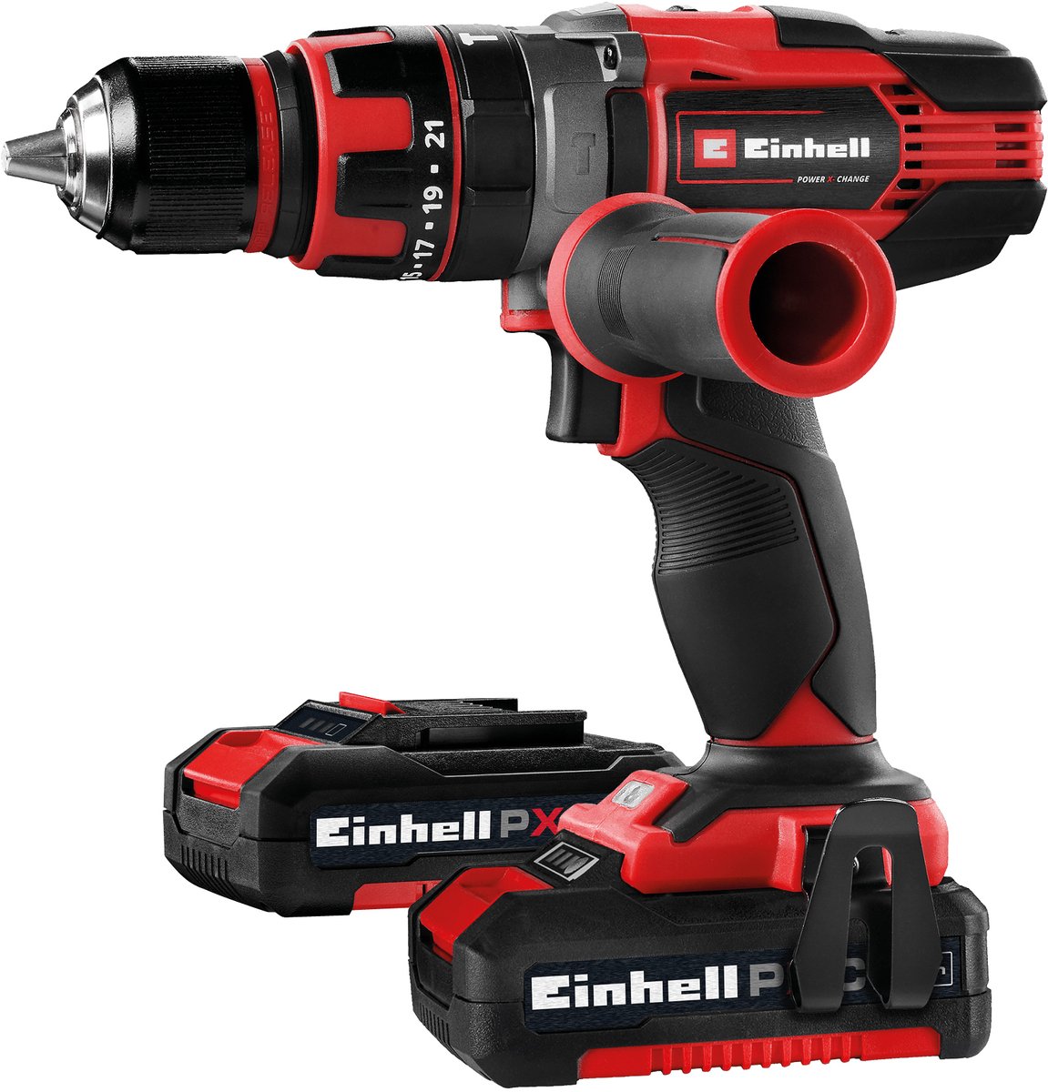 Einhell Power X-Change TE-CD 18/48 Li-i (2x2,0Ah) 2 vitesses-Perceuse-visseuse à percussion sans fil + chargeur, + 2 batteries