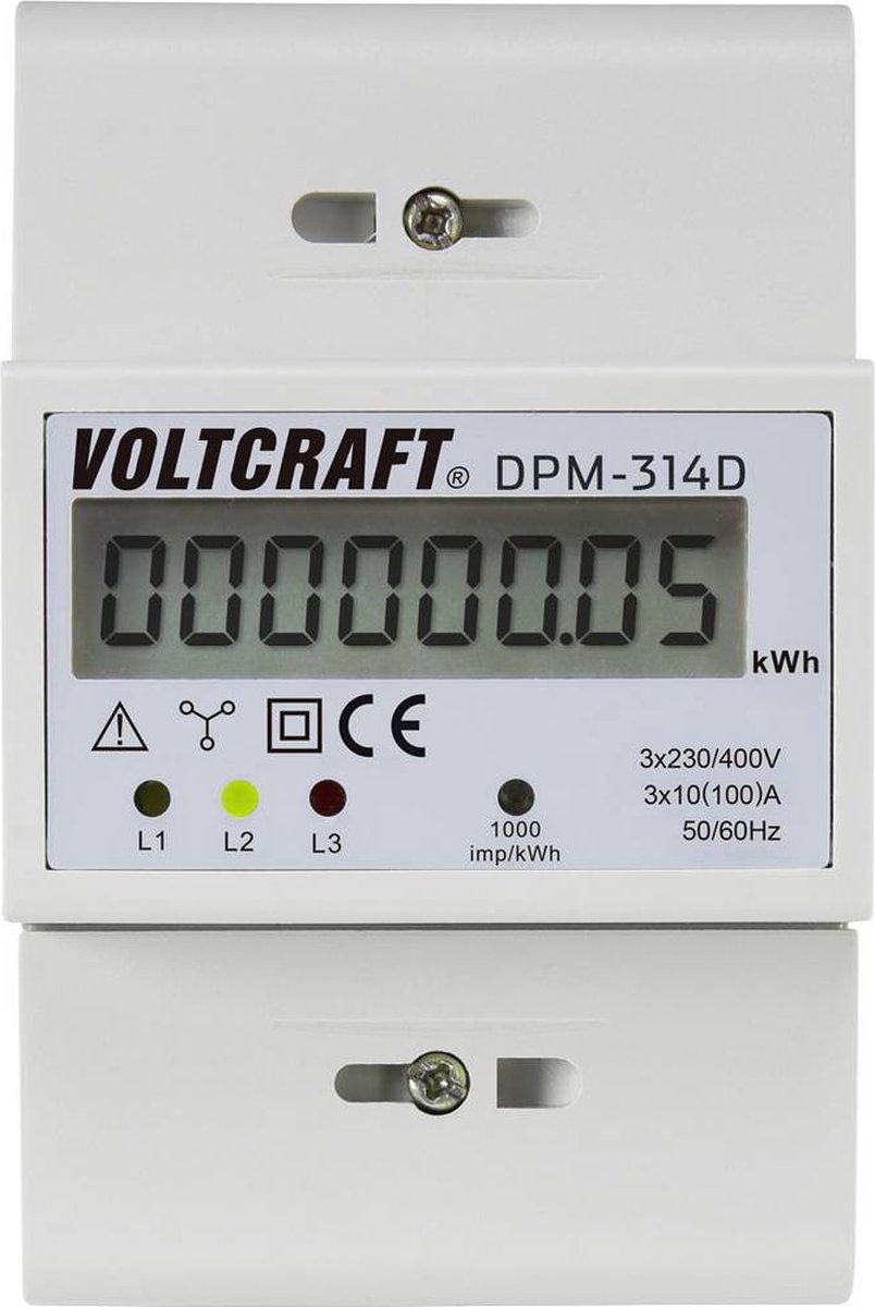 Compteur dénergie triphasé VOLTCRAFT DPM-314D numérique 100 A conformité MID: non 1 pc(s)