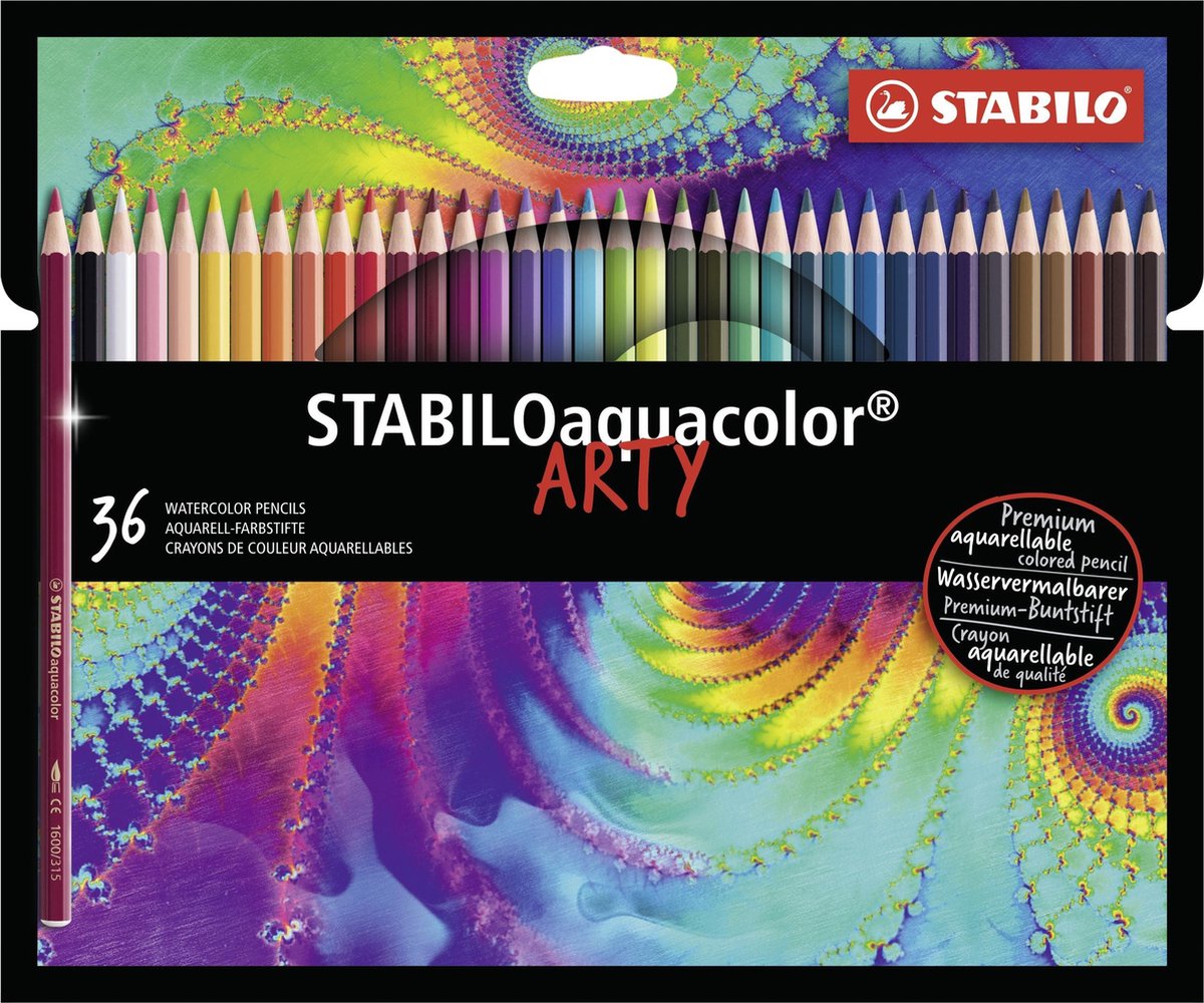 STABILO Aquacolor - Watercolor Colored Pencil - ARTY - Set 36 Pcs.