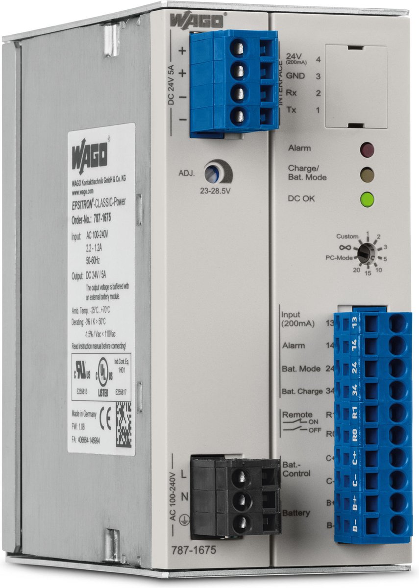 WAGO EPSITRON® 787-1675 787-1675 Onduleur (ASI) industriel - Installation