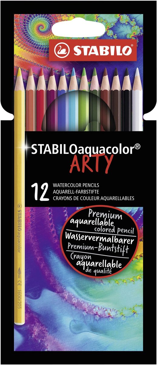 STABILO Aquacolor - Watercolor Colored Pencil - ARTY - Set 12 Pcs.