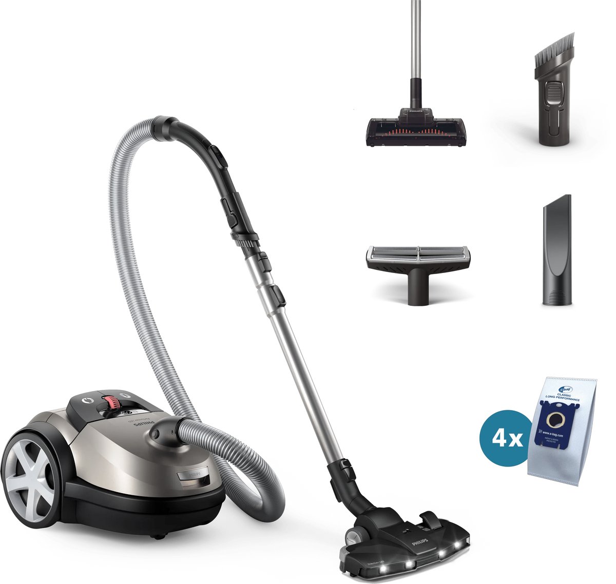 Philips Støvsuger XD8152 - vacuum cleaner - canister - shell grey